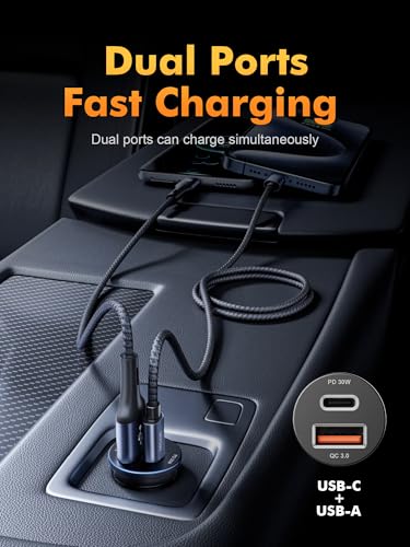 Image of GRIFEMA 30W USB C Car Charger with PD and QC 3.0