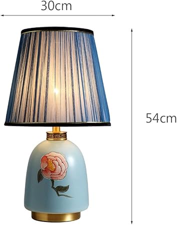FAZRPIP Creative Hand-Painted Table Lamps American Retro Copper Ceramic Desk Lamp Mid Century Modern Table Lamp Chinese Traditional Bedroom Bedside Lamp photo 3