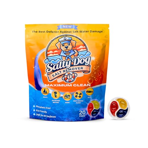Salty Dog Salt Cleaner Pods &ndash; All-Purpose Salt Remover & Wash Solution for Boats, Cars, Houses...