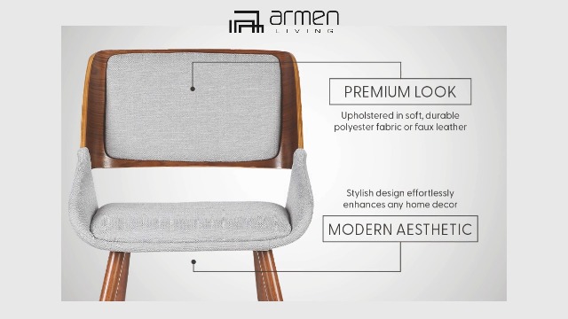 Amazon.com - Armen Living Panda Mid-Century Dining Chair Walnut