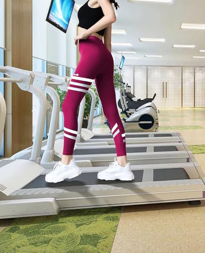 Ladies Leggings Striped Running Pants Gym Outdoor Sports Casual Yoga Pants Black3