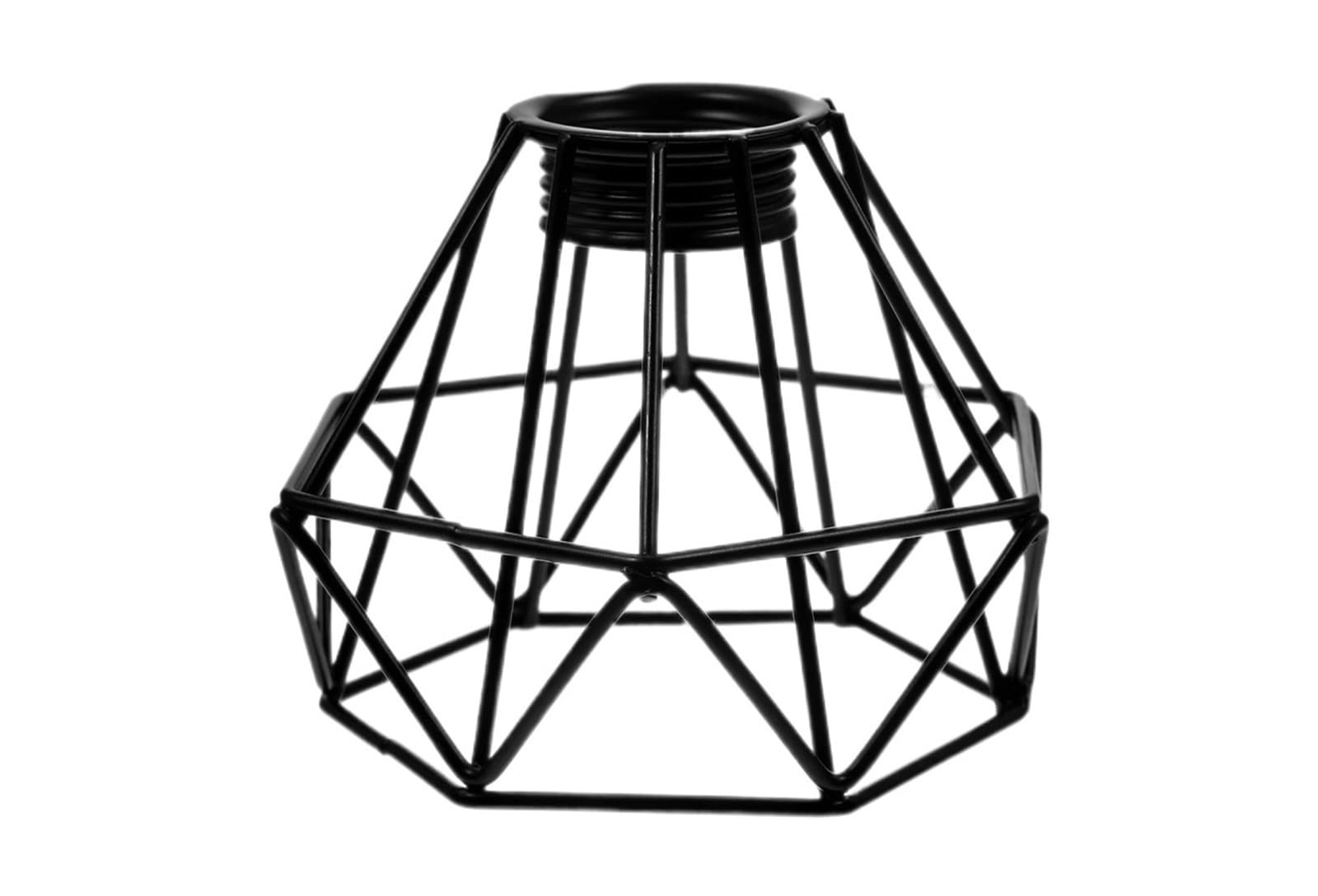 HKYBCF Lamp Shade Metal Light Cage Lampshade Vintage Lamp Holders Hanging Fixture Shade for Home for Bedroom(Black)