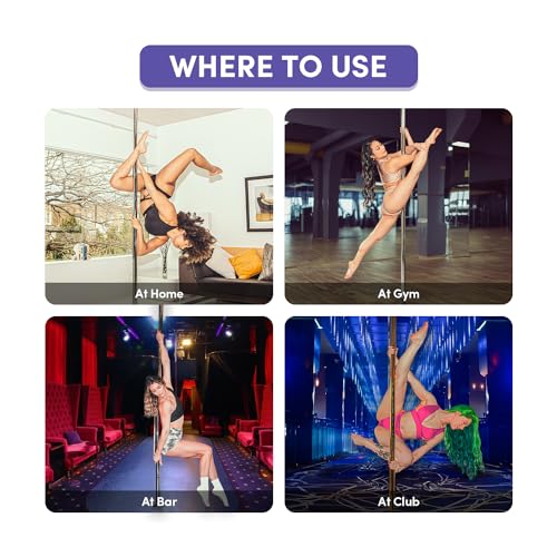 X-Pole Fitness & Dance Pole For Home, Static (Non-Spinning), Portable & Adjustable - 40Mm Stainless Steel (Sport) [Dvd + Grip Powder + Access To Tv Membership] thumb #6