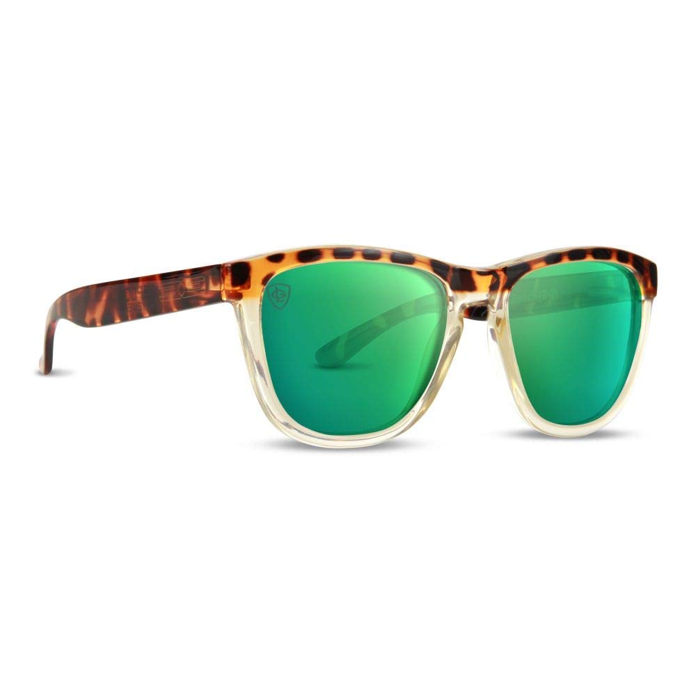Epoch Eyewear LXE Skateboarding Sport Sunglasses Tortoise Gold with Green Mirror Polarized Lens