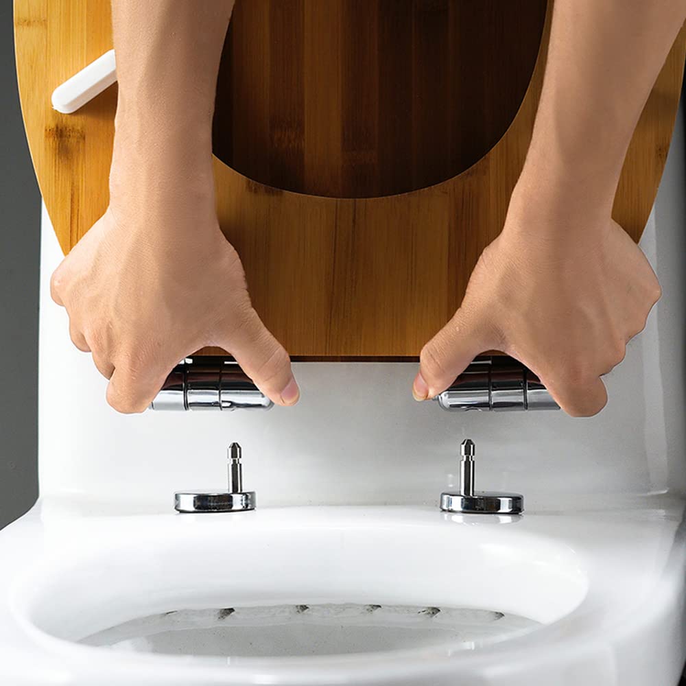 Deska sedesowa, Drewniana deska sedesowa Wydłużone deski sedesowe Cicha pokrywa z(Solid Wood Color)