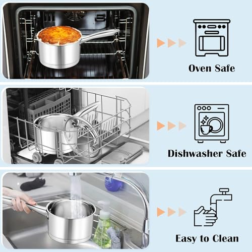 Casserole triple épaisseur induction 2.5L avec graduation interne précise - 7