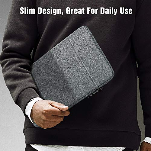 TiMOVO-Funda-para-iPad-Pro-129-20202021-MacBook-Air-13-Inch-MacBook-Pro-13-Galaxy-Tab-S7-Surface-Pro-X76543-Bolsa-de-13-Inch-Tablet-Poliester-con-Doble-Bolsillo-Gris-Claro