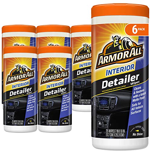 Armor All Interior Cleaning Wipes for Cars, Trucks & Motorcycles - 150 Total Wipes (Pack of 6)