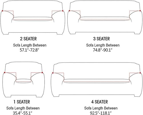 Miniatura 6 de JABSY Funda de sofá de tela elástica para cuatro estaciones, resistente a las manchas, muchos colores, adecuada para muchos tamaños (color 18,