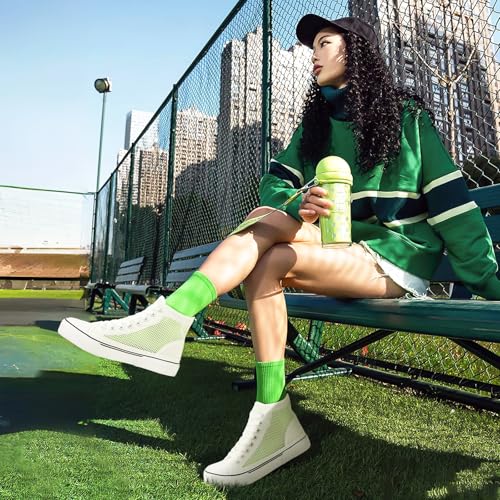 Image of hash bubbie High Top Canvas Sneakers Fashion Walking Shoes | high tops non slip on walking breathable casual comfortable lace up tennis shoes