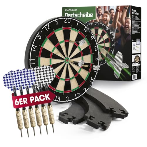 #DoYourDart Dartscheibe | 6 Dartpfeile – Steeldart inkl. Flight...
