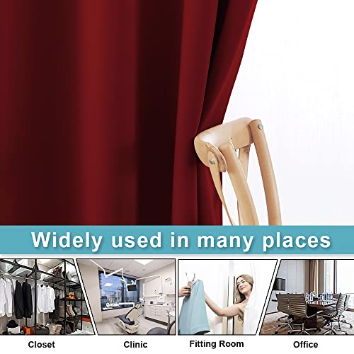 Image of RYB HOME Light Block Divider Curtain Extra Wide Room Divider Curtain Separate Wall for Share Apartment /Nursery /Home Theatre /Storage /Studio /Office, W 15ft x L 9ft, Burgundy Red, 1 Panel