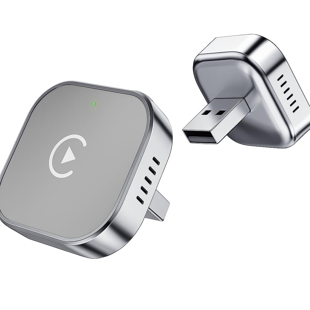 Jumpeak CarPlay Wireless Adapter Upgrade von Wired CarPlay auf Wireless, Mini-USB-Design für Autos mit Wired Car Play, Plug und Play, Schnelle und Stabile Verbindung für Car Play mit iPhone, Grau