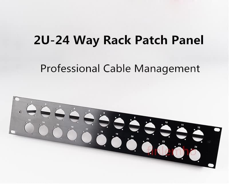 2U Rack Patch Panel 24 Way Channel 86 Type Flight Case Mount for HDMI XLR Connecctor Male Female SpeakOn Audio Cable Plug (Color : 2U-24D)
