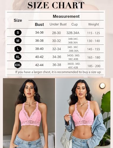 Image of Avidlove Lace Bralettes for Women Wireless Unpadded Bras Racerback Cami Tops Basic Sexy Strappy Everyday Lingerie