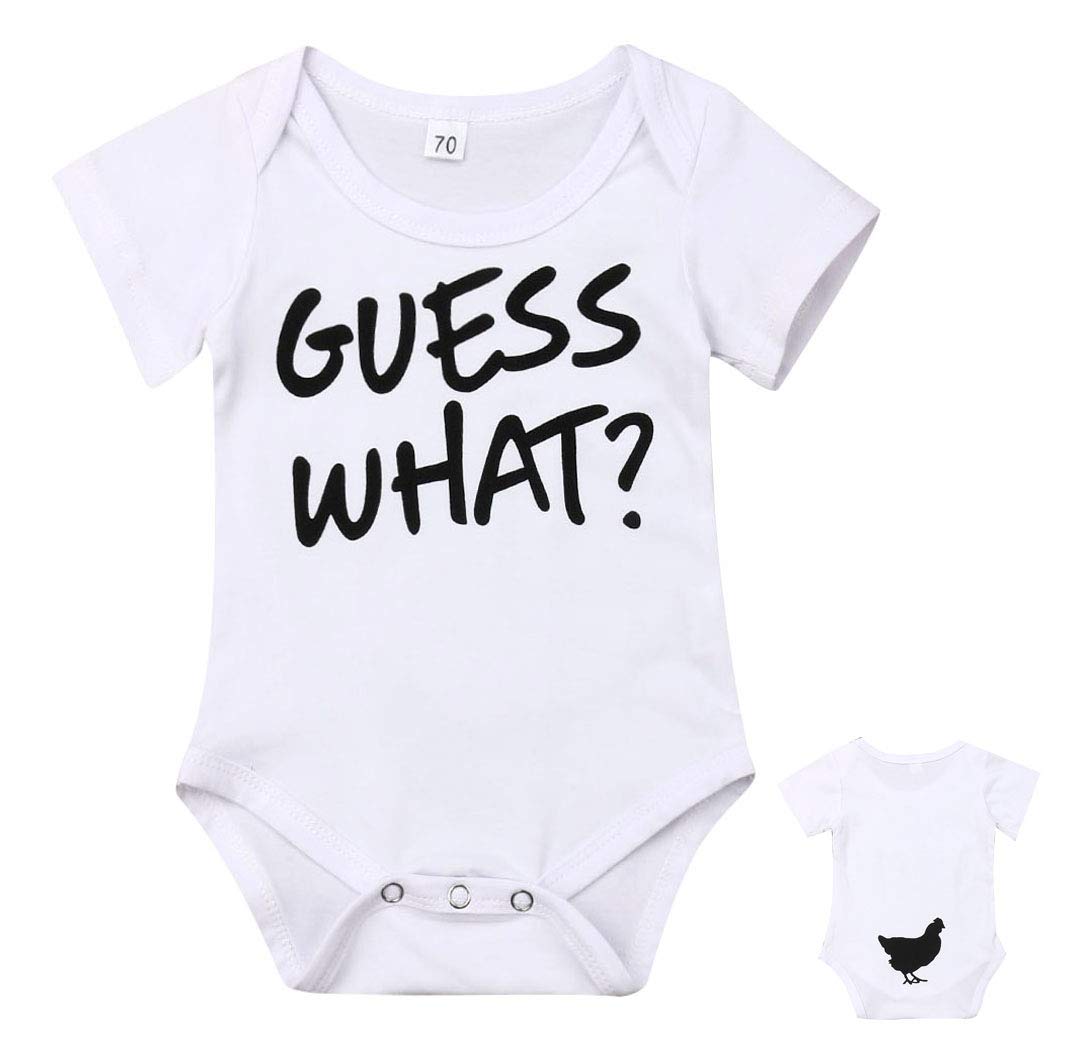 I was Daddy's Fastest Swimmer Unisex Newborn Baby Girls Boys White Letter Bodysuit Romper Tee Tops Playsuit Outfits (A-Guess What, 6-12M)