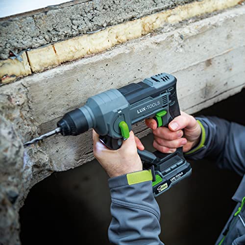LUX-TOOLS A-BH-20 Akku-Bohrhammer mit SDS Plus Aufnahme & LED-Arbeitsleuchte | 20V Bohrmaschine mit 1,1 Joule… – Bild 8