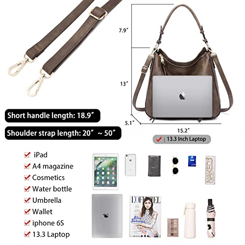 Image of lapsting Hobo Bags for Women Handbags Purse Ladies Boho Shoulder Bag Crossbody Purses Faux Leather