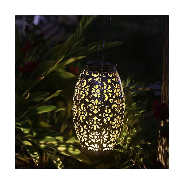 Solar Laterne Lichter für hängende Outdoor-Ornamente Geschenk Outdoor-Dekoration Tischlaterne Solar Silber Licht… – Bild 4