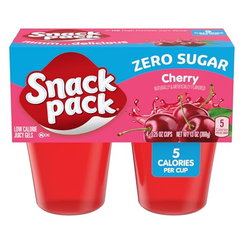 Snack Pack Sugar Free Cherry Flavored Juicy Gels, 4 Cups