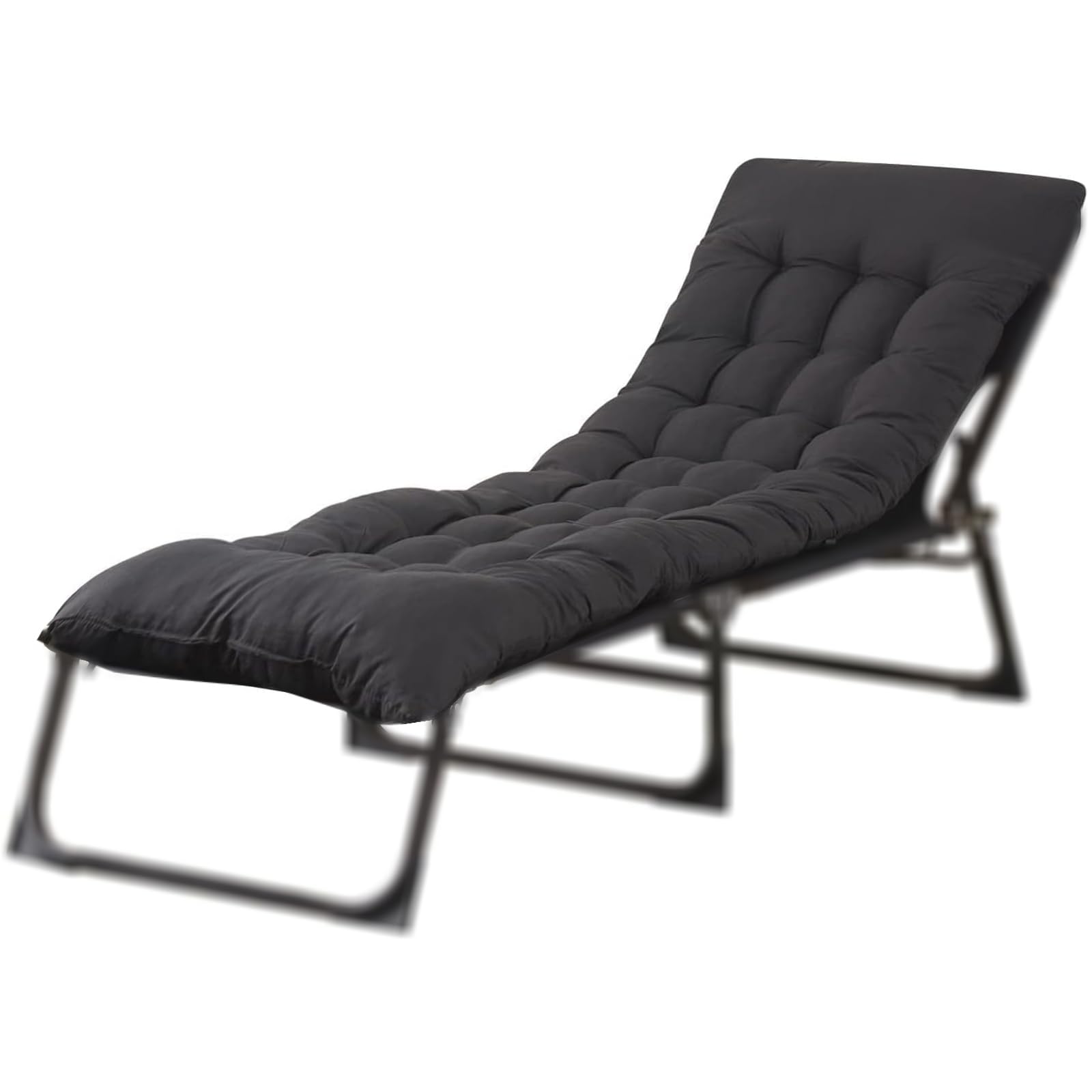 BSTSEL 10/12 cm Thick Sun Lounger Cushion Pad Replacement Garden Recliner Chair Cushion 160/170/190 cm Length Garden Sunloungers Cushion for Rocking Lounge Chair Indoor Outdoor (160 * 50 * 10 Black)