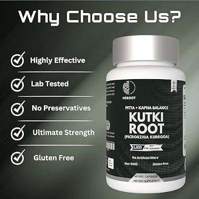 Organic Kutki Root Capsules, 60 Vegetarian Capsules, Non-GMO, Gluten Free, Certified Organic