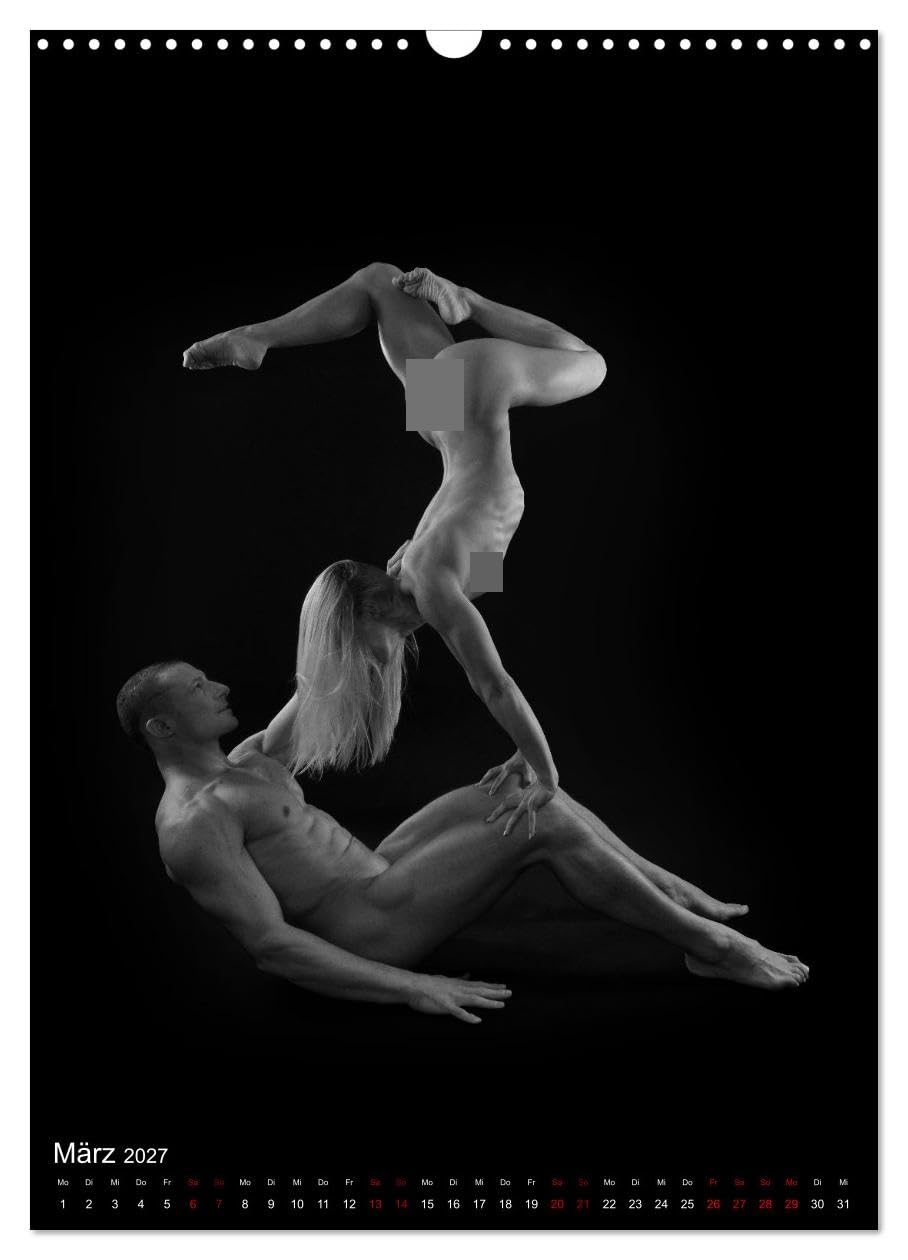 CALVENDO - NUDE DANCE (Wandkalender 2027 DIN A3 hoch), Monatskalender: Ästhetische und kunstvolle Aktfotos eines Tanzpaares.