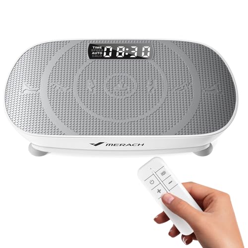 Image of MERACH Vibration Plate Exercise Machine, Curved Vibration Plate for Lymphatic Drainage Weight Loss, Vibrating Plate with Real-Time Calorie Tracking on LED Display, Workout Equipment for Home Women Men