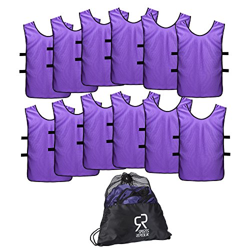 Image of Football Bibs for Juniors and Adults (12-Pack) | Perfect for Netball, Rugby or Football Training | Last Longer and Look Cooler | Training Bibs for Boys and Girls 