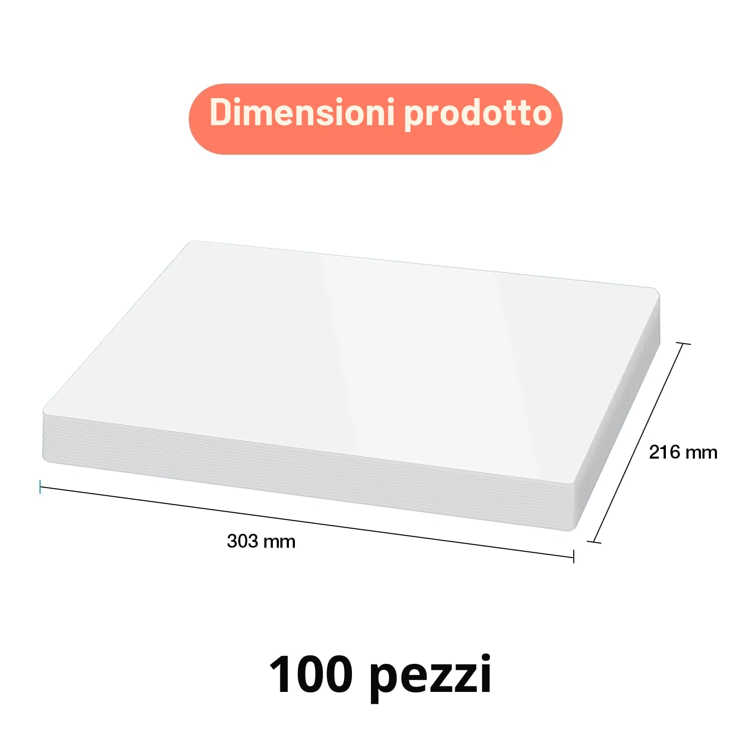 Fogli Plastificatrice A4 Confezione da 100 Laminazioni Lucidi
