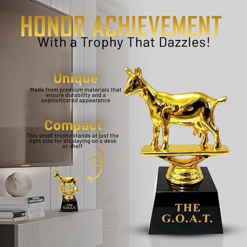 vaulted skulls amp co goat trophy  greatest of all time trophy goat  goat trophy  sports team trophies  funny office trophy  goldblack