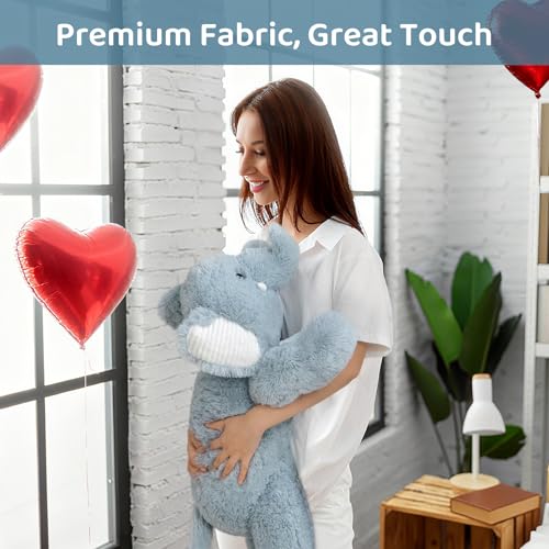 BEJOY Plüschtiere Elefant, Großes Stofftier XXL Teddy, Weiches Kuscheltier Kissen für Baby Freundin Geschenk Geburtstag Weihnachten, 85cm