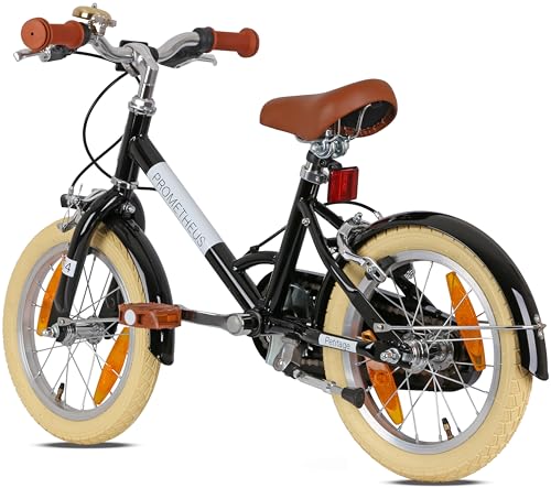 Miniatura 4 de Prometheus Bicycles Bicicleta Retro Infantil 4 Años Niño Bicicleta Niña 14 Pulgadas Pequeñeado Bicicleta Para Niño De 3 A 5 Años En Negro