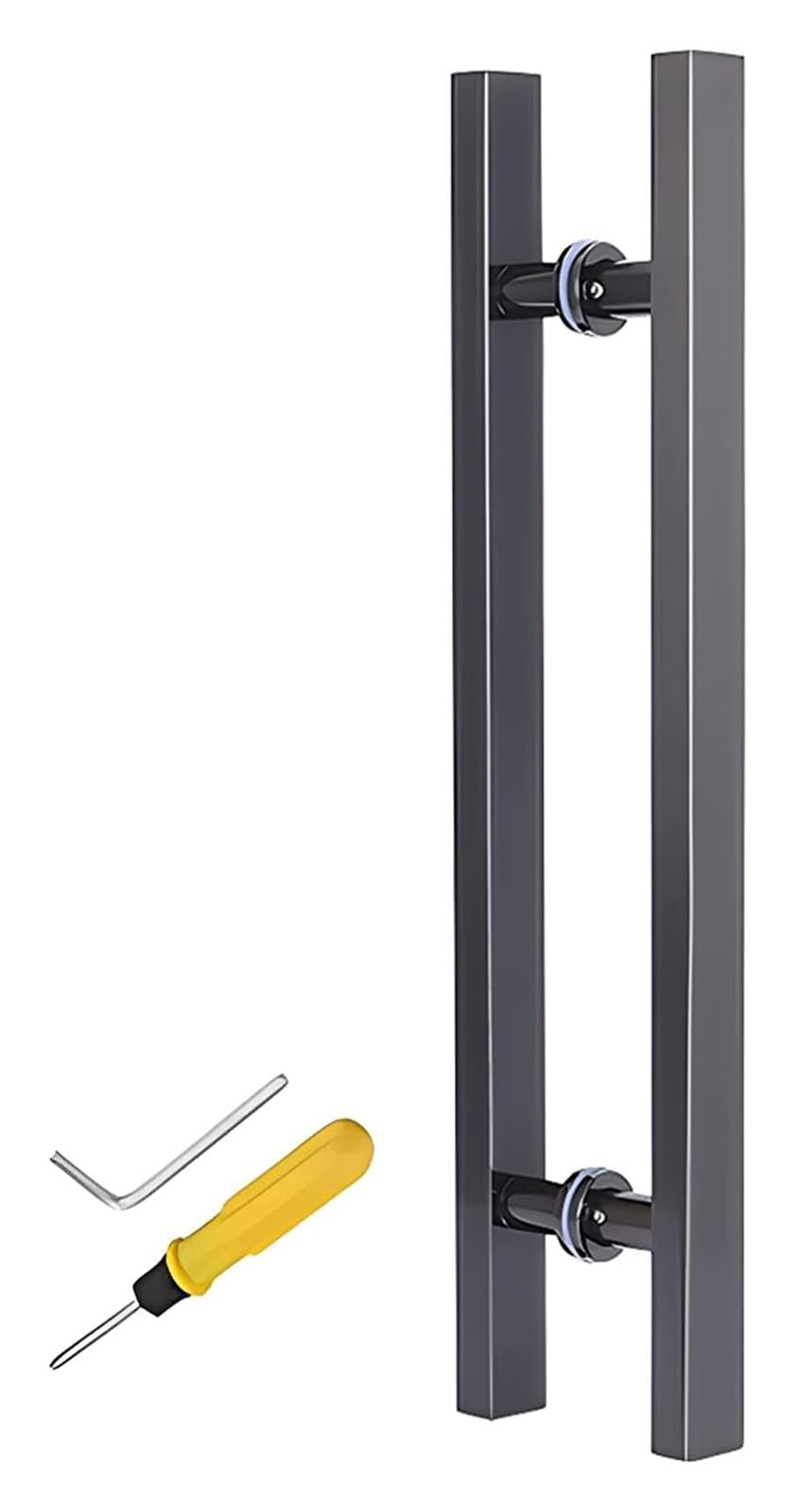 BHGFYXBS Push Pull Door Handle Double-Sided Sliding Barn Door Handles, Entryway H-Shape Handles With Fitting, For Shower Glass Wooden Door,Black-Length 60Cm(23.6Inch),Black-Length 60cm(23.6inch)