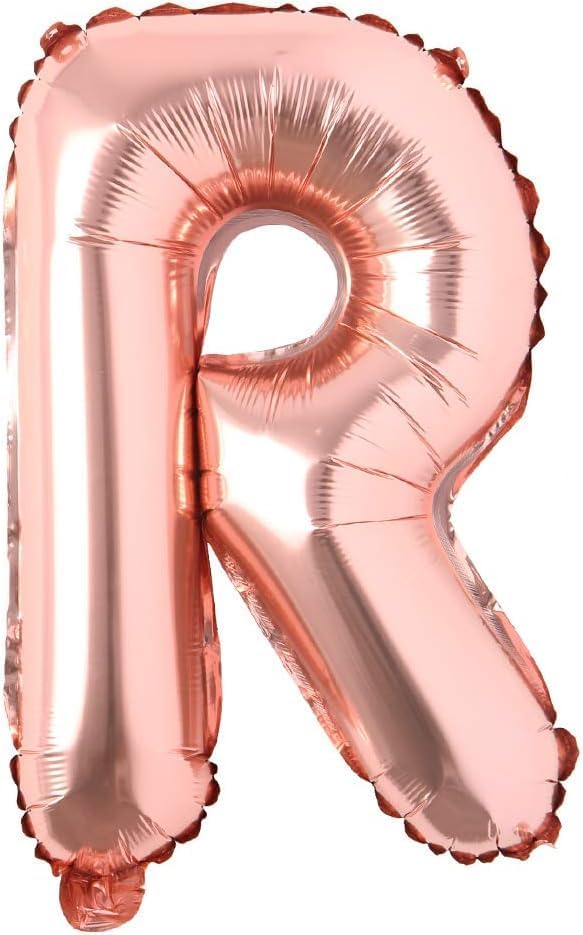 Flyloons Rose Gold R Letter Foil Balloon Alphabets Balloons - Size 16 ...