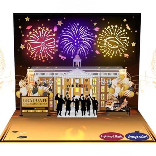 DTESL Graduation Card, 3D Pop-up MUSIC & LIGHTS 2025 Graduation