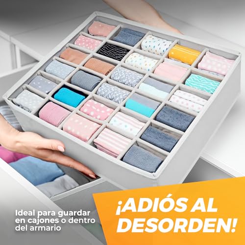 Miniatura 2 de Organizador Calcetines Pack 3x30 Celdas - Organizador Calcetines Para Cajones Y Armarios - Separador Ropa Interior, Cajas De Almacenaje Y Ordenación Plegables Para Armarios