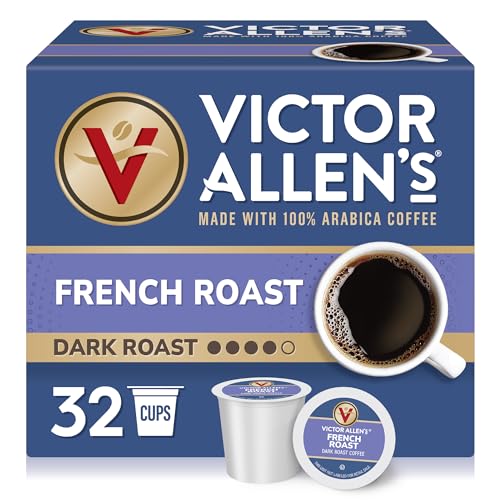 Image of Victor Allen's Coffee French Roast, Dark Roast, 32 Count, Single Serve Coffee Pods for Keurig K-Cup Brewers