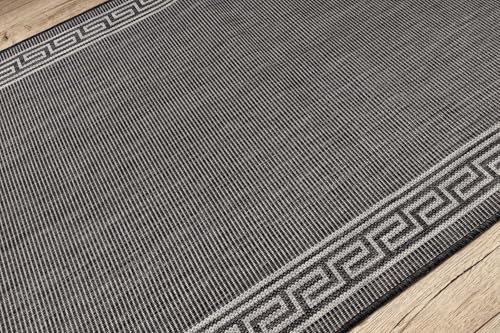 Alfombra sisal Sion 20446 antitropezones con marco de madera gris estable 8