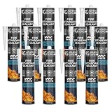 Adhesive Guru AG510 - Fire Retardant Sealant (12x10.5 fl oz), Non-Flammable Heat Resistant Silicone Caulk, Up to 4 Hours Fire Resistant, High Temperature Sealant Solution, White - 12 Pack