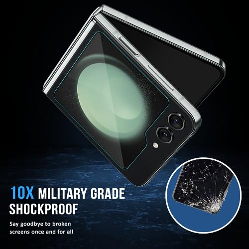 Image of FIRST MART Tempered Glass for Samsung Galaxy Z Flip 5, 9H Full-Glue Screen Protector, 3D Edge-to-Edge, HD Clear, Oleophobic, Case-Friendly, Black, Pack of 1