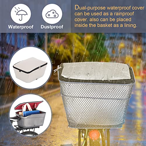 Lixada Rear Bike Basket Large Capacity Rear Bicycle Cargo Rack Mount Metal Wire Bike Storage Basket With Waterproof Rainproof Cover Black… #TOP2