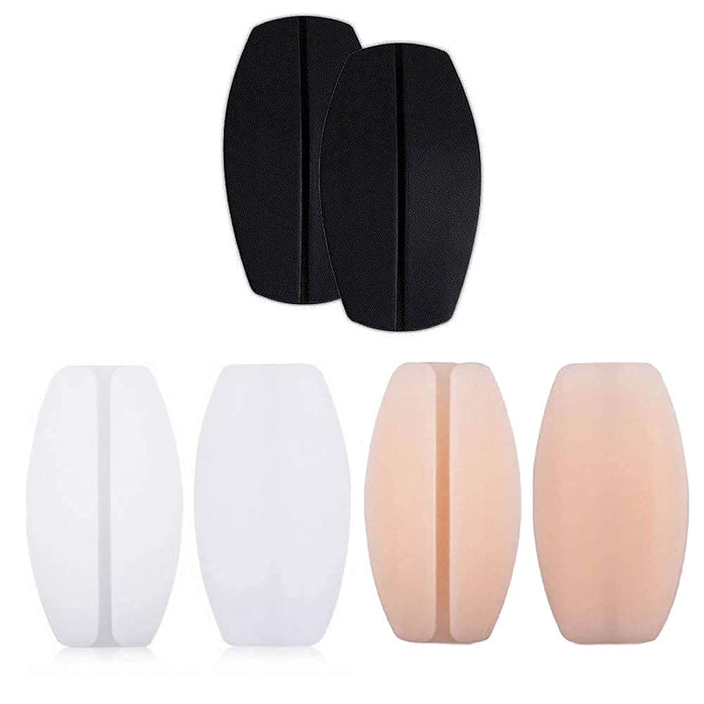 Women's Soft Silicone Bra Strap Cushions Holder Comfortable Non-Slip Shoulder Pads for Pain Relief Pack of 3 Black/White/Skin-image-32