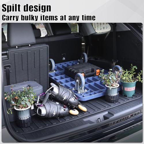 Image of Cargo Mat with Backrest Mat for 2020-2024 2025 2026 Toyota Highlander Car Mat Accessories(Both Hybrid and Gas), TPE All Weather Cargo Liner with SeatBack Cover(Highlander-2 in 1 Trunk Mat)