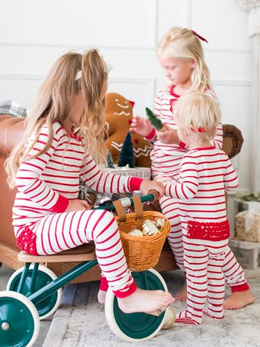 RuffleButts Red & White Stripe One Piece Footie Pajamas, Modal Blend - 3-6m4