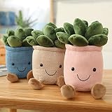 Evlooe 3pcs Succulents Plush Toy, Cute Succulents Plushies, Stuffed Potted Plants Plush Doll, Soft P