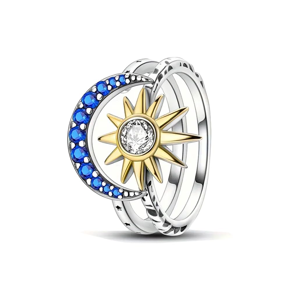 ChenYuTe 925 Sterling Silber Einfache Elegante Persönlichkeit Damen Ring Tägliche Party Hochzeit Tragen Bunte Quadratische Kristall Zirkonia/Stapelbar Vintage Ring Größe 6-9