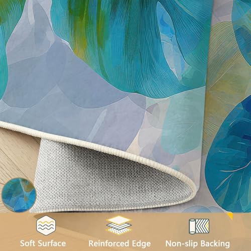 Tapis salon lavable résistant aux taches et glissades gris - 6