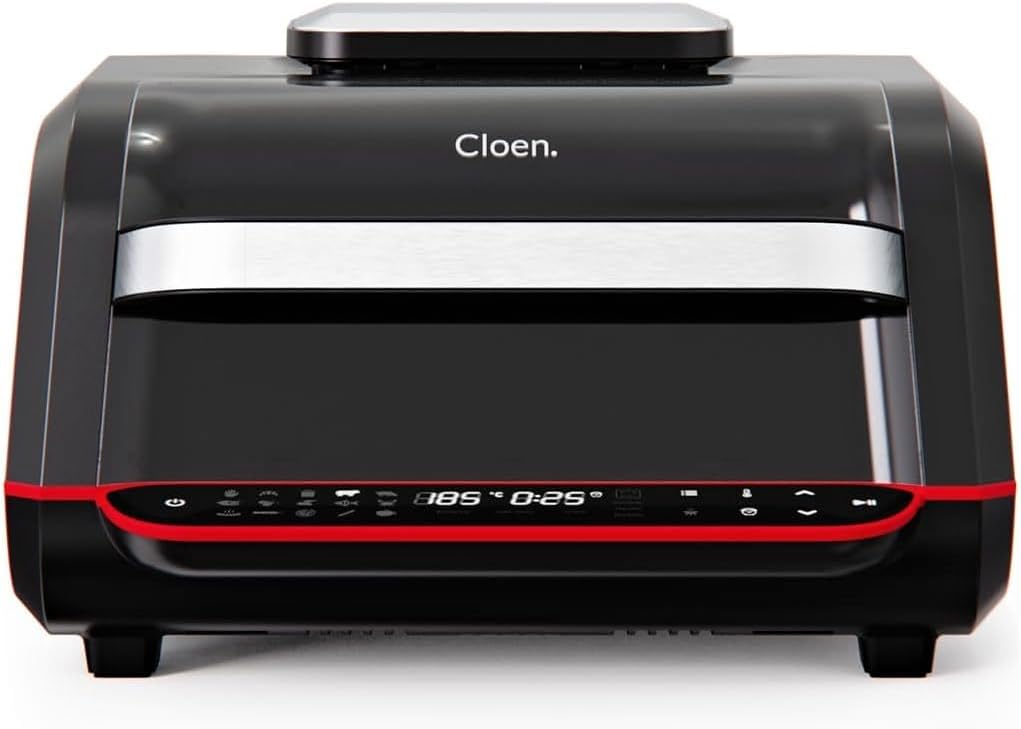 Foodie Fryer Cloen Friggitrice aria calda con il 97% in meno di olio 7L, 1700 W | Più di una friggitrice senza olio con 18 programmi, 8 dispositivi in 1, schermo LED touch, Foodie Fryer 8 in 1 Foodie Fryer Cloen Friggitrice aria calda con il 97% in meno di olio 7L, 1700 W | Più di una friggitrice senza olio con 18 programmi, 8 dispositivi in 1, schermo LED touch, Foodie Fryer 8 in 1