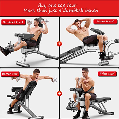 Adjustable Weight Bench Press,Leg Extension Flat/Incline/Decline Utility Bench Press 12 Ways to Exercise for Home Gym Easy to Assemble，Men Women Kids（Maximum Load：300lb）